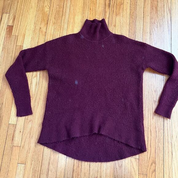 Madewell Sweater Womens Small Wafflestitch Alpaca Wool Blend Maroon E5271 - Picture 1 of 7